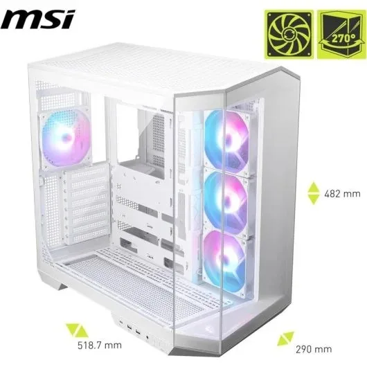 caja ordenador gaming msi mag pano 100r pz matx rgb white 4