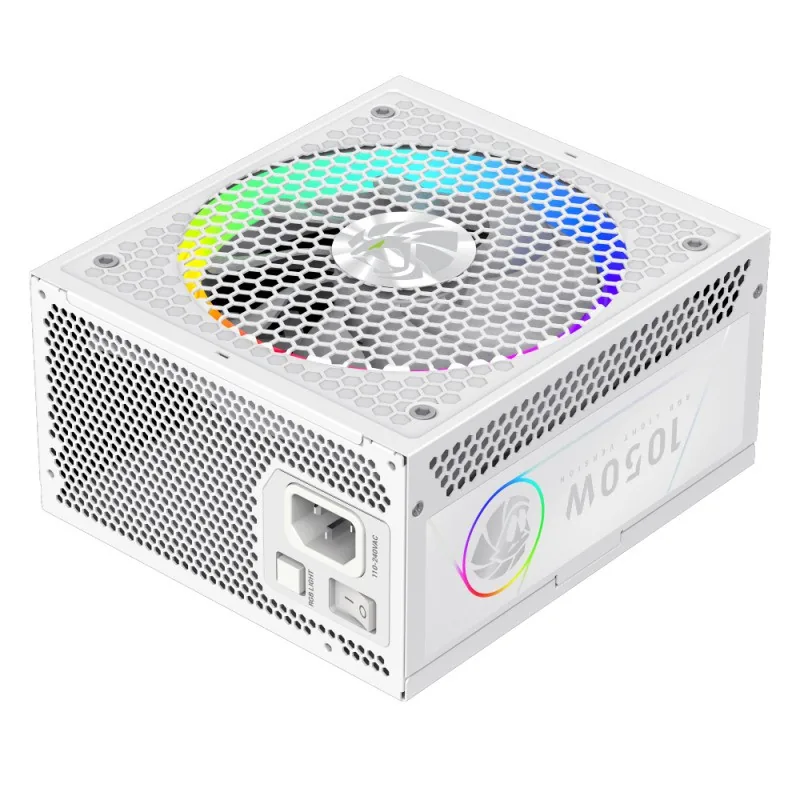fuente de alimentacion gm rgb 1050w pro full modular 80 gold argb white