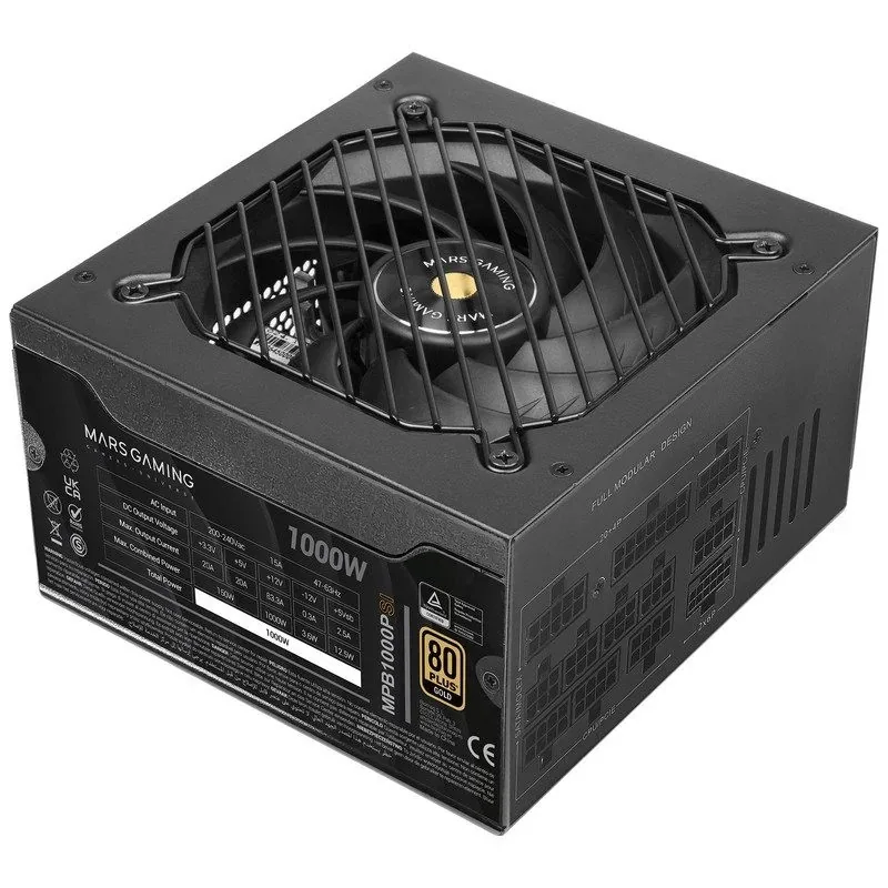 fuente de alimentacion mars gaming mbp 1000w 80 gold modular black