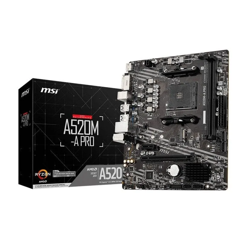 placa base msi a520ma pro amd am4 dvi hdmi