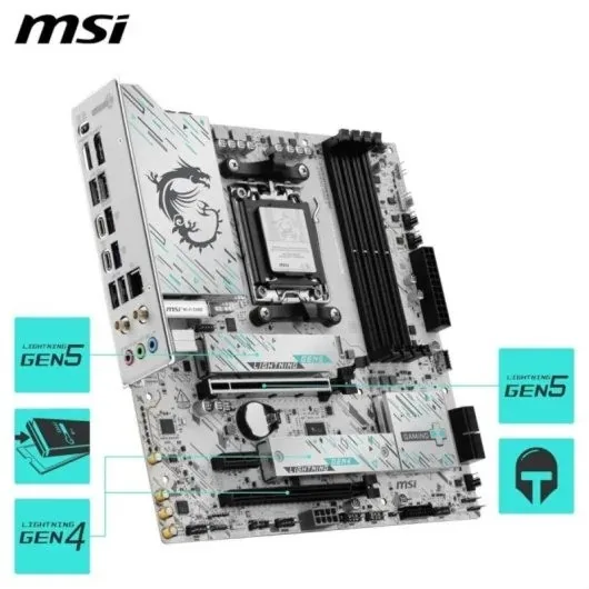 placa base msi b850m gaming plus wifi matx 4xddr5 hdmi dp 2