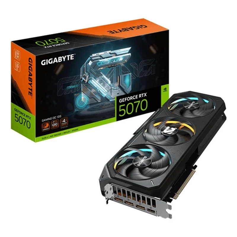 tarjeta de video nvidia gigabyte rtx 5070 gaming oc 12gb gddr7 3