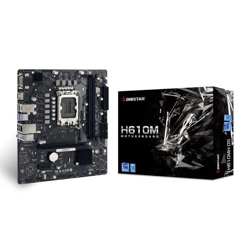 placa base biostar h610mh ddr5 vga hdmi