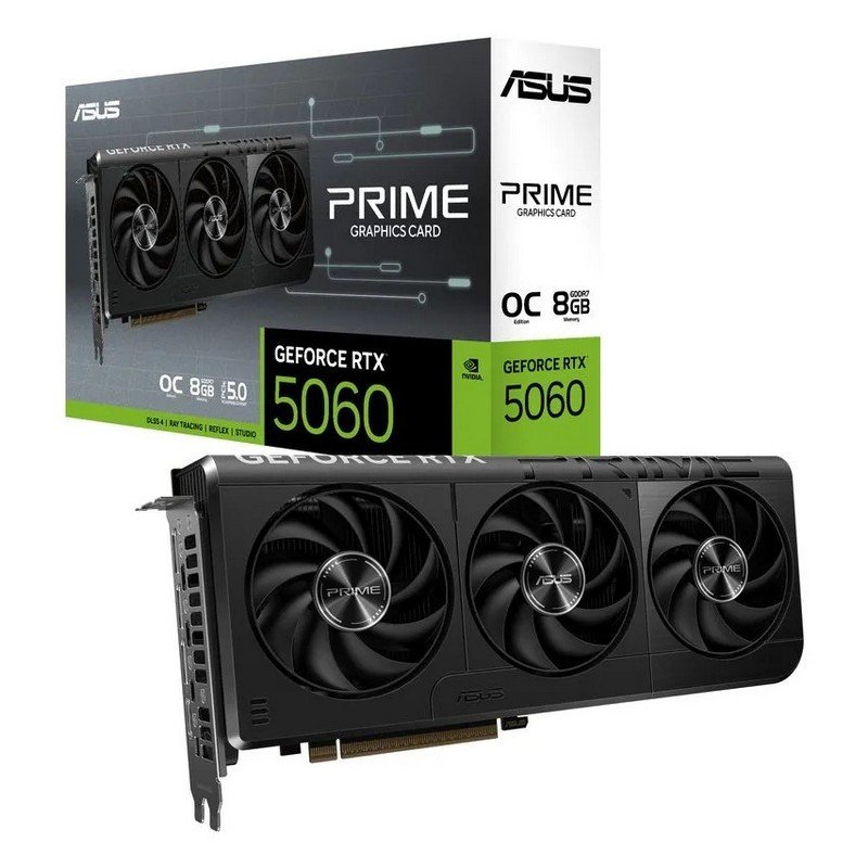 tarjeta de video nvidia asus rtx 5060 prime oc 8gb gddr7