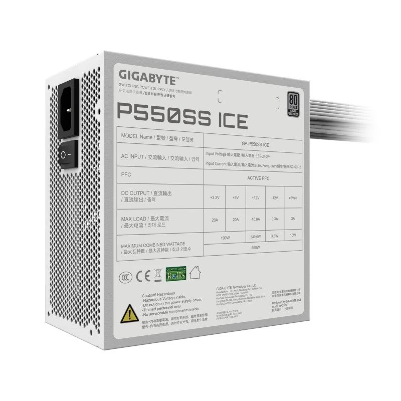 fuente de alimentacion gigabyte 550w 80 atx silver 3 1