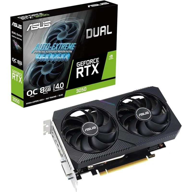 tarjeta de video asus dual nvidia rtx 3050 8gb v2 oc gdrr6 pcie 6
