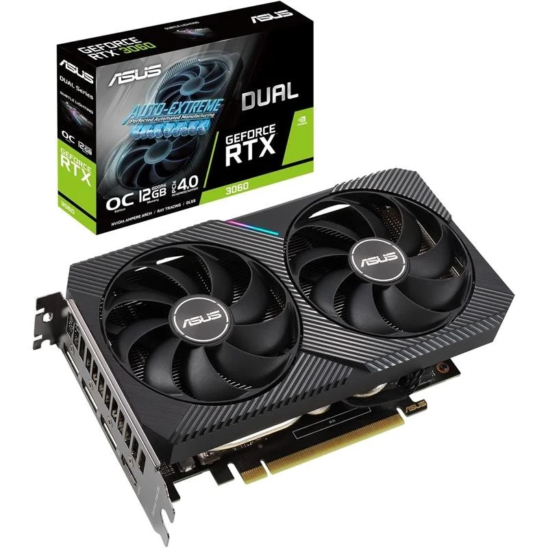 tarjeta de video asus dual nvidia rtx3060 12gb v2 oc hdmi dp gdrr6 pcie 6