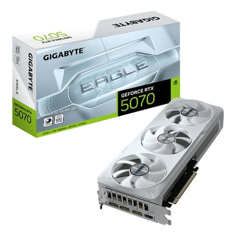tarjeta de video gigabyte nvidia rtx 5070 eagle oc ice sff 12gb gdrr7 pcie 5 0 white 4