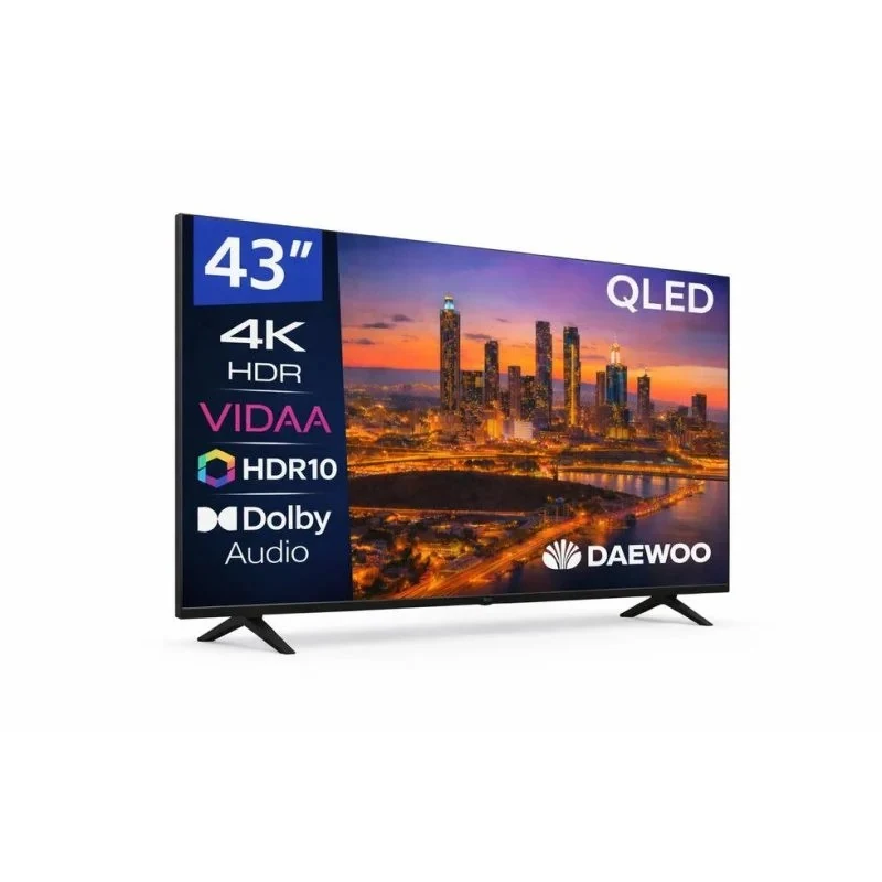 televisor daewoo 43 qled 4k uhd usb smart tv wifi bluetooth vidaa 3