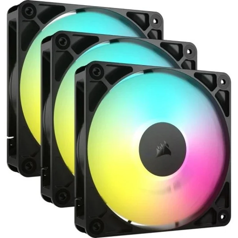 ventilador 12cm corsair rs120 adicional chasis argb pack 3ud 4