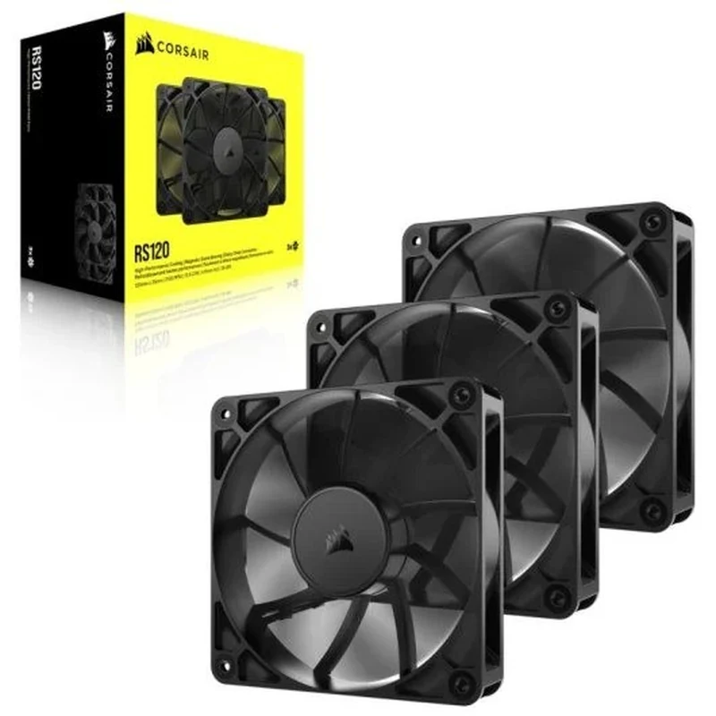 ventilador 12cm corsair rs120 adicional chasis black pack 3ud 3 1